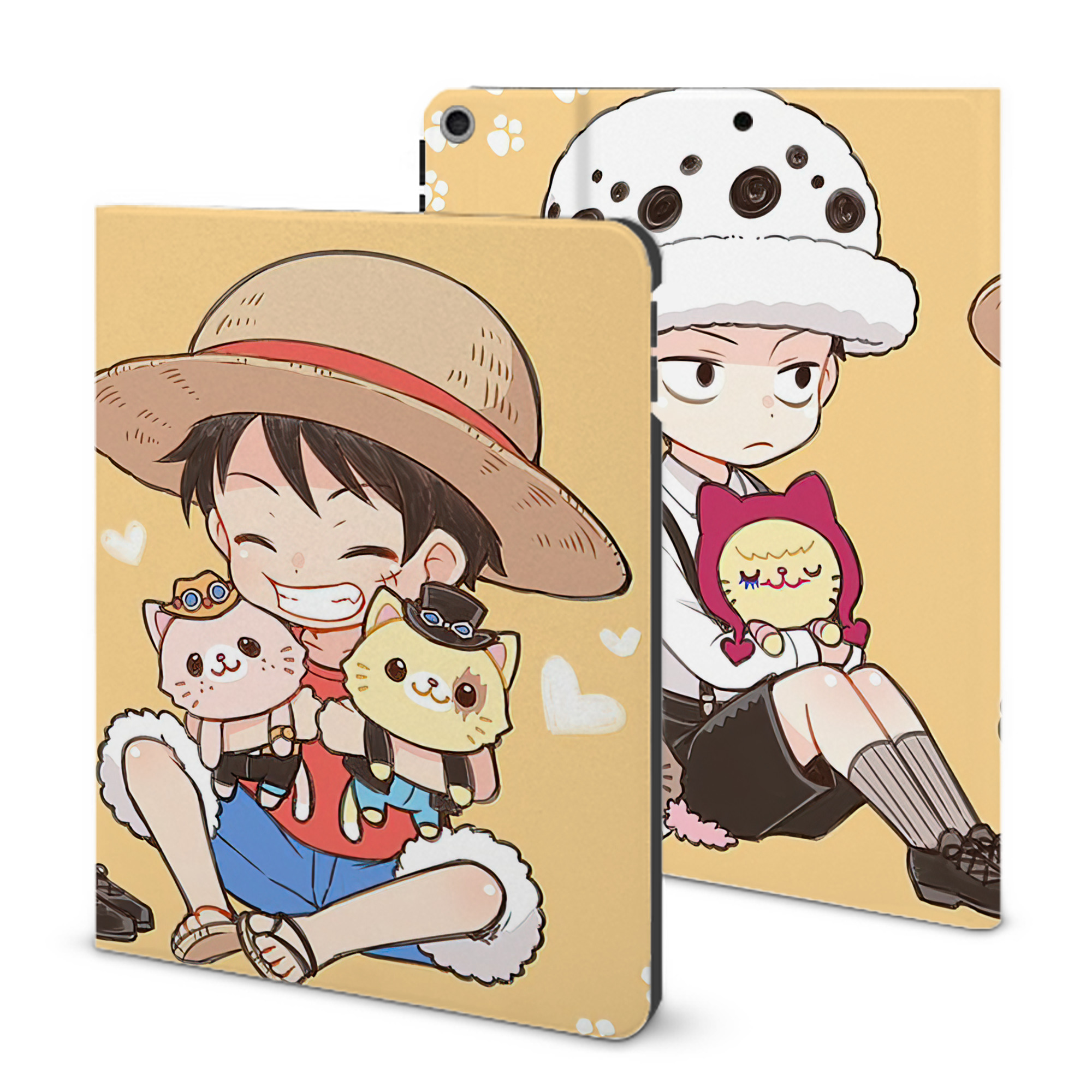 ワンピース ONE PIECE IPad ケース ブック型 PUレザー TPU 耐衝撃 軽量 薄型 ペン収納なし 全面保護 IPad 各モデル対応